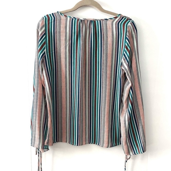 Vertical stripes multicolored long sleeve blouse - Picture 4 of 5